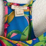 J.Crew Blue Floral Cami Tank Tropical Halter Top Resortwear Preppy Vacation Photo 2