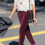 Paige Y2K  Peg Skinny Slim Jeans Women’s 28 Burgundy Maroon Swiftie Academia Vamp Photo 7