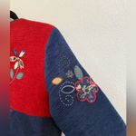 Vintage Jacket with Flowers Patches size PM Blue Photo 3