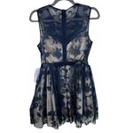 B. Smart NWT Navy Cream Floral Lace Sleeveless Short Fit & Flare Dress Size 7/8 Photo 1