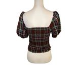 American Eagle Short Sleeve Crop Top Red Green White Small Photo 2