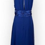 Dressbarn Collection Dress Women's 10 Blue Chiffon Midi A Photo 2