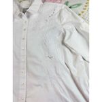 Blair Embroidered Button Down Shirt White Long Sleeve Scalloped Hem Top 2XL Size undefined Photo 2