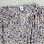 CAbi  Siena Top Womens S/M Pink Blue Floral Lightweight Sheer Oversized Peasant Photo 10
