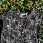 Sag Harbor  black and white floral Button Down Blouse Photo 2
