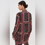 Farm Rio snake scarves pleated shirt XS Oversized Seersucker Graphic Top Photo 6