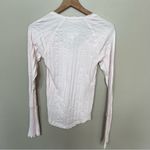 Free People NWT  Wild Hearts Long Sleeve Henley Blush Pink Shirt Size Medium Photo 4