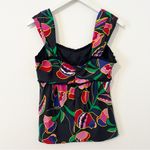 Marc Jacobs Marc Jacob’s Floral Black Silk Tank Top Ruffles Size 8 Photo 5