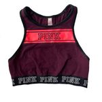 PINK - Victoria's Secret PINK by Victoria’s Secret High Neckline Cotton Razorback Cropped Sports Bra Top Photo 0