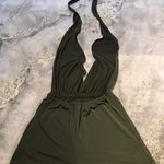 Brandy Melville Halter Olive Romper Photo 2
