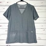 FIGS Technical Collection Casma Gray Two-Pocket Scrub Top Size Small Photo 1