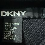 DKNY Rare Vintage Black Mock Neck Bell Sleeve Red Embroidery Cotton Sweater MED Photo 2
