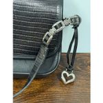 Brighton Purse Black Leather Crossbody Silver Chain Buckle Link Strap U.S.A Photo 2