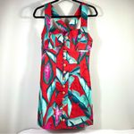 Farm Rio  Summer Foliage Linen Mini Dress Red Medium NWT Photo 6