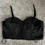 Forever 21 Black Satin Bustier Crop Top Photo 1