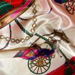 Vintage Royal EQUESTRIAN Horses and Carriages oversized square Silky Scarf 35/35 Multiple Photo 7