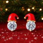 Festive Red Santa Hat Earrings Photo 1