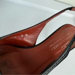 Donald Pliner  Leather Sling Back Mules Sz 8 Black Kitten Heels Kiltie Point Toe Photo 8