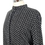 Diane Von Furstenberg  Printed Stand Up Collar Button Up Blouse Black Size Small Photo 3