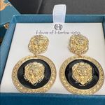 House of Harlow 1960 | Vintage Lion Art Deco Earrings ✨ Gold Photo 4