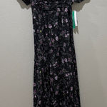 Stitch & Pine Black Floral Short Sleeve Maxi Dress Size M Size M Photo 0