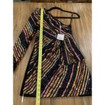 SELF PORTRAIT Stripe Sequin asymmetric one shoulder Mini Dress size 0 NWT Black Photo 4