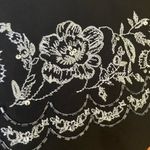 Loft Linen Blend Sequins Beaded Embroidered Black and White Skirt Size 8 Photo 1