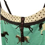 Hatley Womens Horse Print Spaghetti Strap Nightgown Polka Dot Trim Size M Photo 3