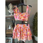Agua Bendita Rhea Top and Skirt Pink Blossom Womens Size Large Photo 5