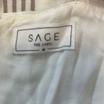 Sage EUC Cream Tan Stripe Tie Straps Dress Sz M Photo 3