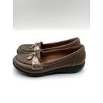 Clarks Ashland Bubble Loafers Flats Leather Pewter Gold Tassels Shoes 7 M Photo 2