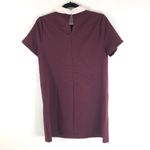 Mine Shirt Dress Mini Shift Embroidered Floral Collar Short Sleeve Burgundy M Red Size M Photo 1