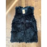 NWT Youhan Women's Faux Fur Vest Coat Sleeveless Jacket size xs Black Photo 7