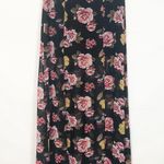 Dark Floral Maxi Skirt Chiffon Front Slits Romantic Coquette Dark Fairy Event Black Photo 1