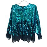 Vintage “Iris” Sequin Flame Long Sleeve Disco Top Photo 1