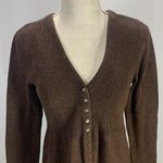 Sarah Spencer Wool Blend Brown V Neck Cardigan Sweater Size Large Photo 1