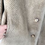 Vintage 70s Beige Faux Fur Coat Style VI Ltd Collared Button Front, Sz Medium Tan Photo 8