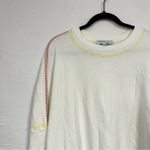 Something Navy  White Contrast Stitch Sweatshirt Womens L Casual Oversized Photo 4