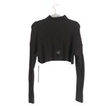 Alo Yoga  Cable Knit Cropped Winter Bliss Turtleneck Long Sleeve Expresso XS Photo 11