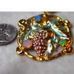 Vintage Banana Bob Multi Color Enamel Blue/Pink/Green Crystals 3.5" Earrings Gold Photo 2