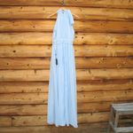 Mac Duggal  55035 Womens Blue High Neck Chiffon Gown with Bow Photo 10