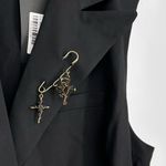 Disturbia Oath Tailored Waistcoat Mini Dress Black size 16 Safety Pin Brooch NWT Photo 5