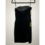 AJ Bari Black Gold Metallic Velvet Strapless Cocktail Party Dress 80s NWT Size 4 Photo 5