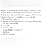 Karen Kane  asymmetrical pink  boat neck sweater. Soft and lux. Size Medium. NWT Photo 4