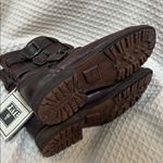 Frye  Valerie Strappy Leather Shearling Motorcycle Boots Dark Brown NEW WITH TAGS Photo 4