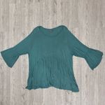 Olivia Sky  Teal Blouse with Flared Sleeves Photo 8