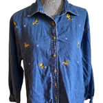 Looney Tunes: tweety bird jean button up top Blue Size L Photo 0