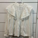 Mango  Ruffle Cotton Blouse White Photo 1