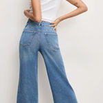 Good American Wide Leg Crop Jeans Sz 28 High Rise palazzo Denim Light Wash Photo 0