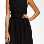 Orla Kiely Black Embroidered Grid Mesh Sleeveless Knee Length Dress Size 8 Photo 0